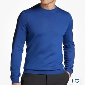 Kenneth Cole Awearness Wool Blend Blue Slim Fit Sweater Colorblock Sleeve XL